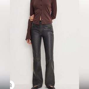 Good American Black Faux Leather Jeans